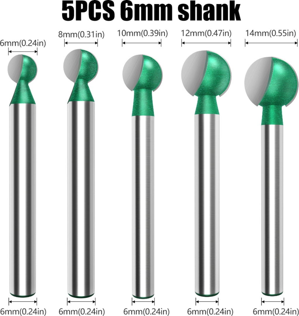 TwoTrees Ball Cutter 6 mm - Set of 5 - 1 set