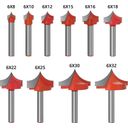 Set di Frese per Profili da 6 mm - 10 Pezzi - 1 Set