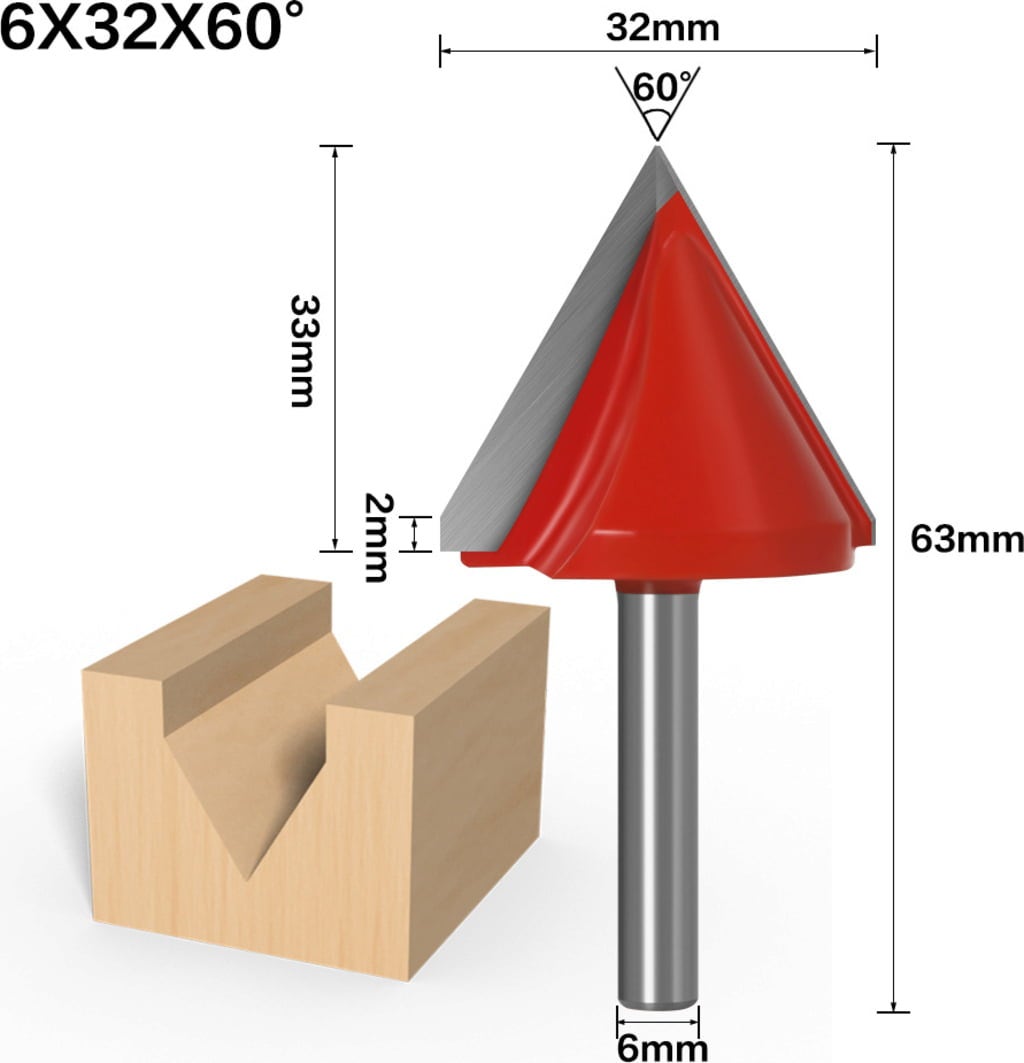 TwoTrees V-Groove Cutter 60° - 6 x 32 x 60 mm