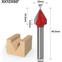 TwoTrees V-Groove Cutter 60° - 6 x 12 x 46.5 mm