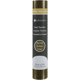 Silhouette Glitter Heat Transfer - 30,5 cm x 0,9 m - Black Gold
