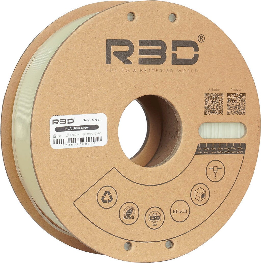 R3D PLA Ultra-Glow Neon Green - 1.75 mm / 1000 g