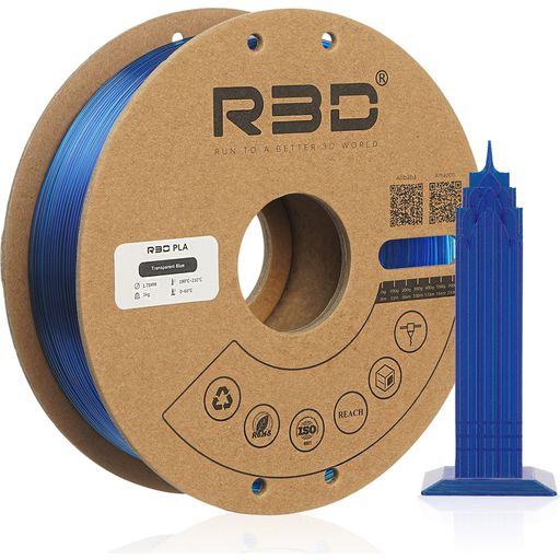 R3D PLA Transparent Blue - 1.75 mm / 1000 g