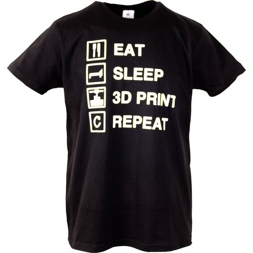 Herren T-Shirt Schwarz - "EAT - SLEEP - 3D PRINT - REPEAT"