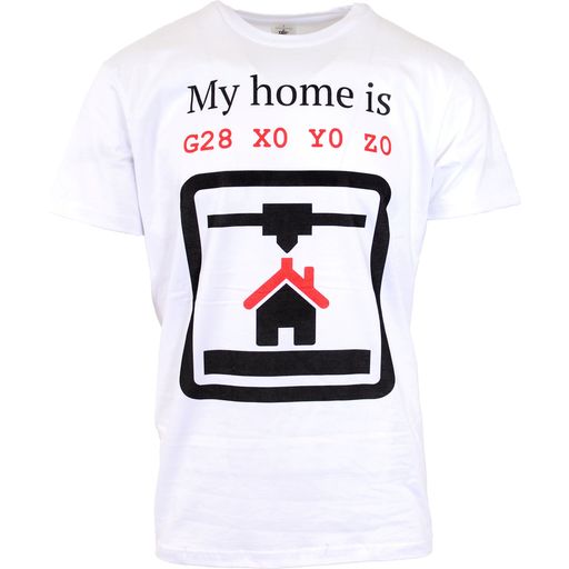 Herren T-Shirt Weiß - "My home is G28 X0 Y0 Z0"