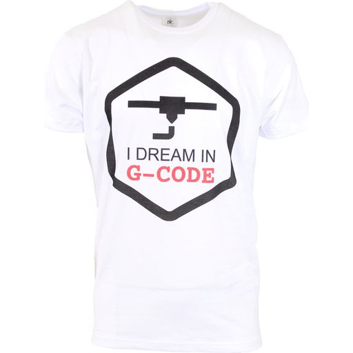 3DJAKE Herren T-Shirt Weiß - "I dream in GCode"