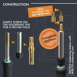 2 Adaptadores de puntas de soldar para las series ET y LT de Weller - 1 ud.