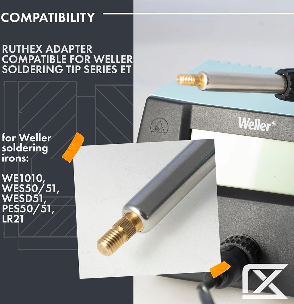 2x Soldering Tip Adapters for Weller Series ET & LT - 1 pc