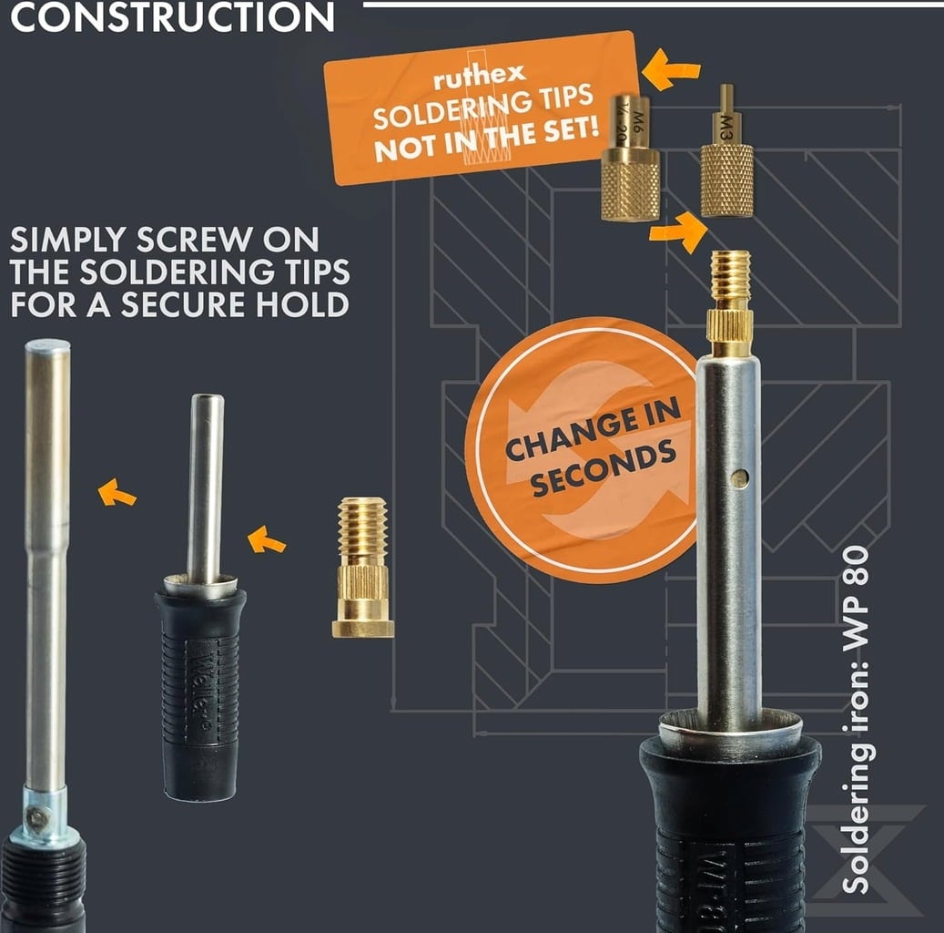 2x Soldering Tip Adapters for Weller Series ET & LT - 1 pc