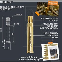 2x Soldering Tip Adapters for ERSA series 832, 842 & 102 - 1 pc