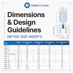 CNC Kitchen Inserts Filetés M3 Court - M3x3.0