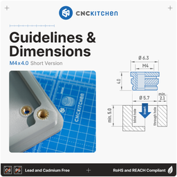 CNC Kitchen Threaded Inserts M4 Short - M4 x 4.0