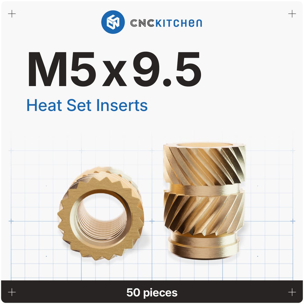 CNC Kitchen Threaded Inserts M5 Standard - 3DJake International