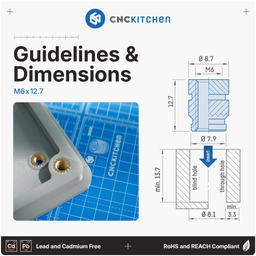 CNC Kitchen Threaded Inserts M6 Standard - M6 x 12.7