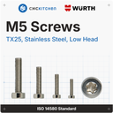 M5 Cheese Head Screws, Low Head (ISO 14580), Stainless Steel A2-70