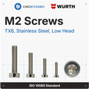 M2 Cheese Head Screws, Low Head (ISO 14580), Stainless Steel A2-70