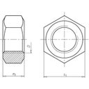 Hatszögletű anyák (DIN 934), rozsdamentes acél A2-50 - M2