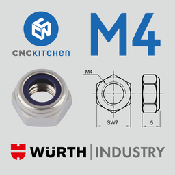 CNC Kitchen Locknuts (DIN 985), Stainless Steel A2 - M4