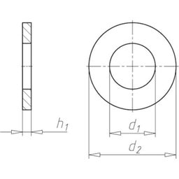 Standard alátét (DIN 125), rozsdamentes acél A2 - M4