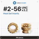 CNC Kitchen Threaded Inserts #2-56 UNC - #2-56 x 3.2