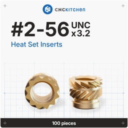 CNC Kitchen Threaded Inserts #2-56 UNC - #2-56 x 3.2