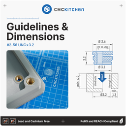 CNC Kitchen Threaded Inserts #2-56 UNC - #2-56 x 3.2