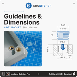 CNC Kitchen Резбови вложки #8-32 Short UNC - #8-32 x 4.7