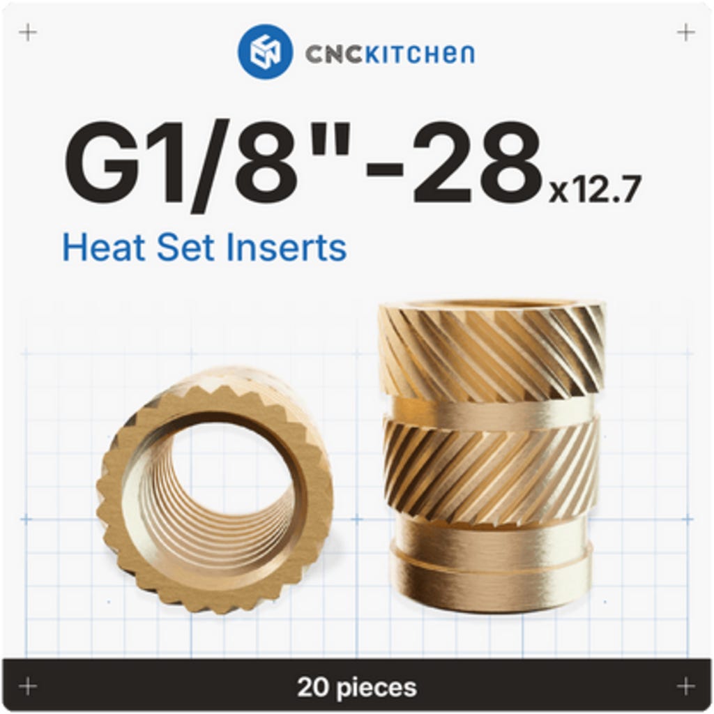 CNC Kitchen Threaded Insert G1/8''-28 UNC - 3DJake