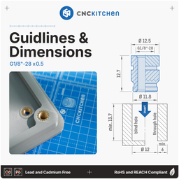 CNC Kitchen Insert Fileté G1/8''-28 UNC - G1/8”-28 x 12.7