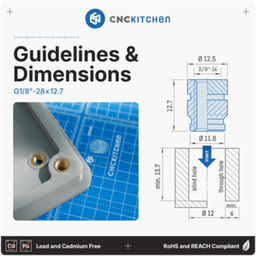 CNC Kitchen Inserto Filettato G1/8''-28 UNC - G1/8”-28 x 12.7