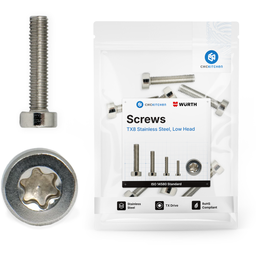 M2.5 Cheese Head Screws, Low Head (ISO 14580), Stainless Steel A2-70