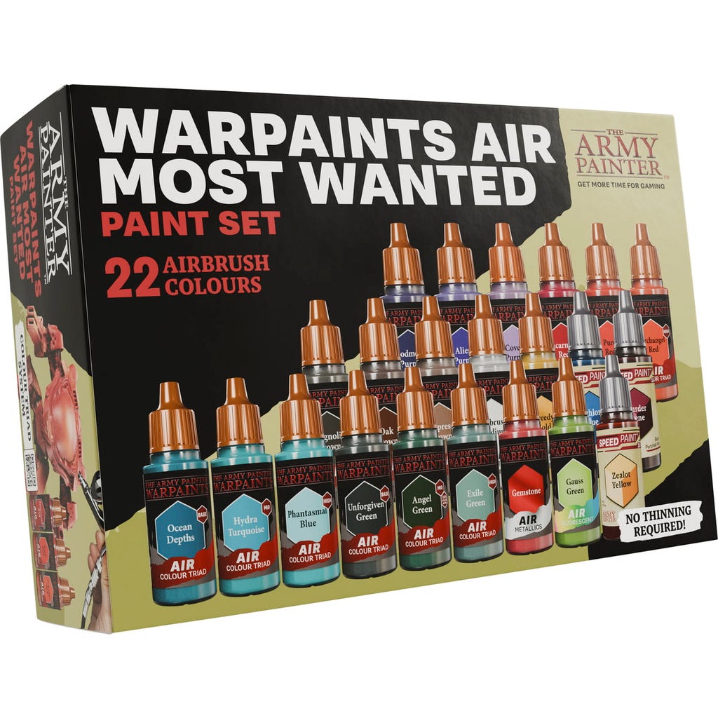 The Army Painter Warpaints Air Complete Set, 126 Airbrush Acrylverf Set 18ml, Inclusief 18 Metallics En 6 Fluorescerende Kleuren, Modelbouwgereedschap Voor Warhammer 40k-figuren En Dnd