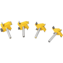 Set di Frese per Scanalature a Quattro Taglienti da 6 mm - 4 Pezzi - Giallo