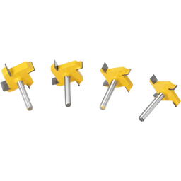 Set de Fresas de Ranhura com Quatro Cortantes de 6 mm - 4 Peças - Amarelo