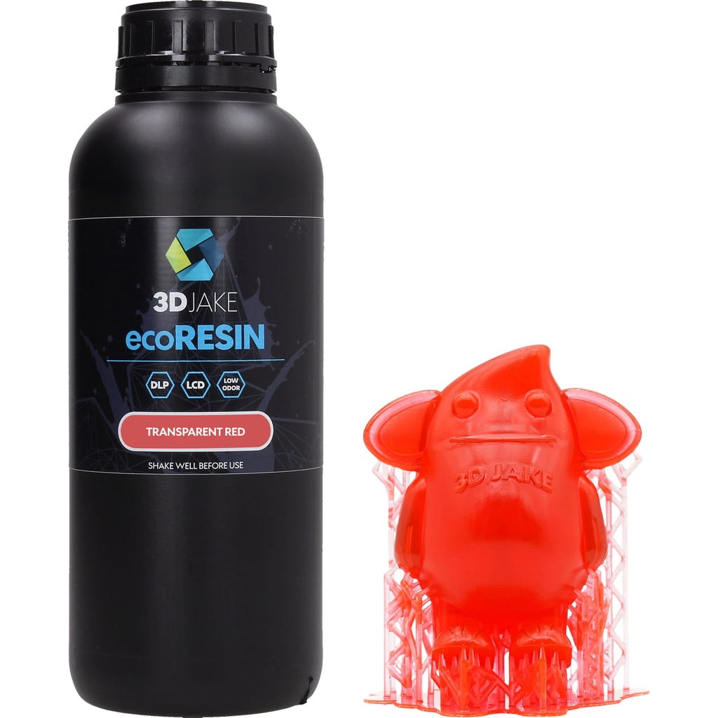 3DJAKE ecoResin Transparent Red, 1.000 g - 3DJake International