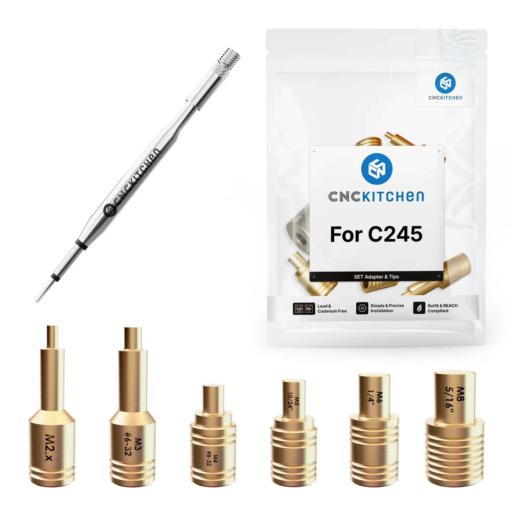CNC Kitchen Soldering Tips + C245 Adapter
