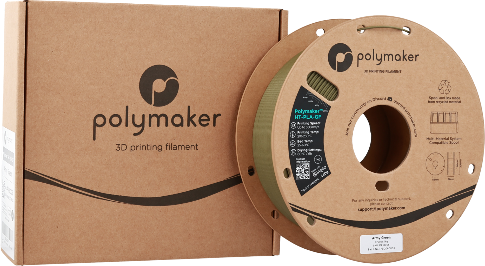 Polymaker HT-PLA-GF Army Green