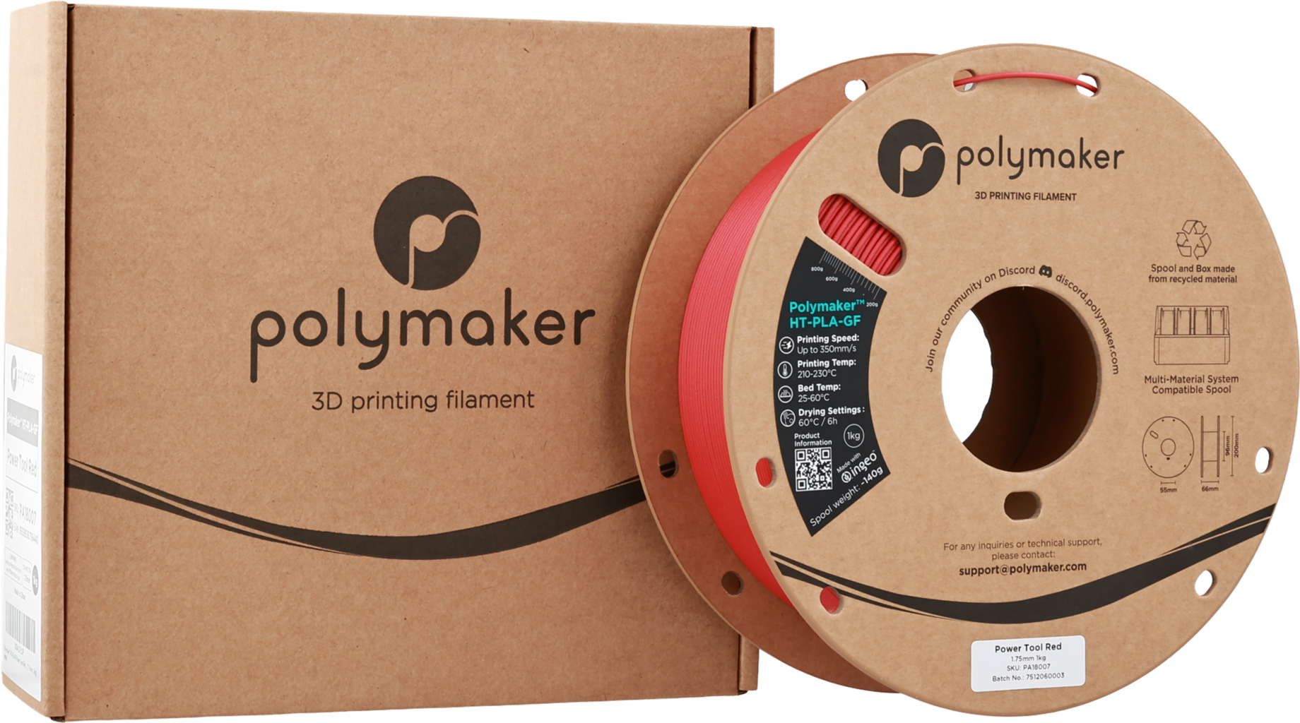 Polymaker HT-PLA-GF Power Tool Red