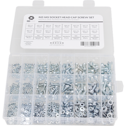 M2-M5 Zylinderschrauben-Set (ISO4762 / DIN912), 1152 Stück - 1 Set