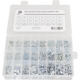 M2-M5 Linsenkopfschrauben-Set (ISO7380-1), 1152 Stück - 1 Set