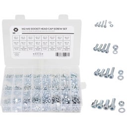 M2-M5 Zylinderschrauben-Set (ISO4762 / DIN912), 1152 Stück - 1 Set