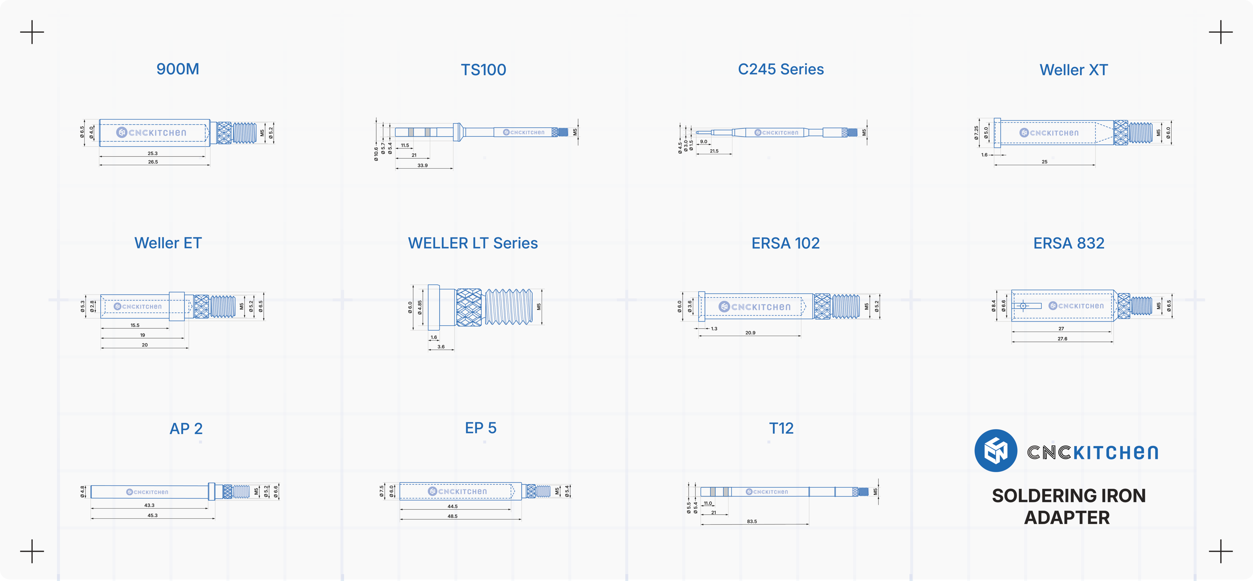 CNC Kitchen Soldering Tips + TS100 Adapter