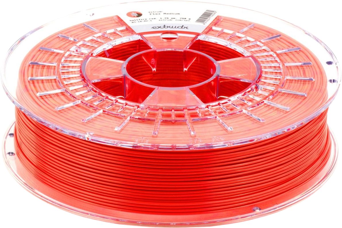 Extrudr TPU Medium Filament 750g, Neon Red