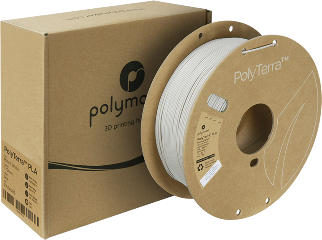 Polymaker PolyTerra PLA Muted White - 1.75 mm / 1000 g