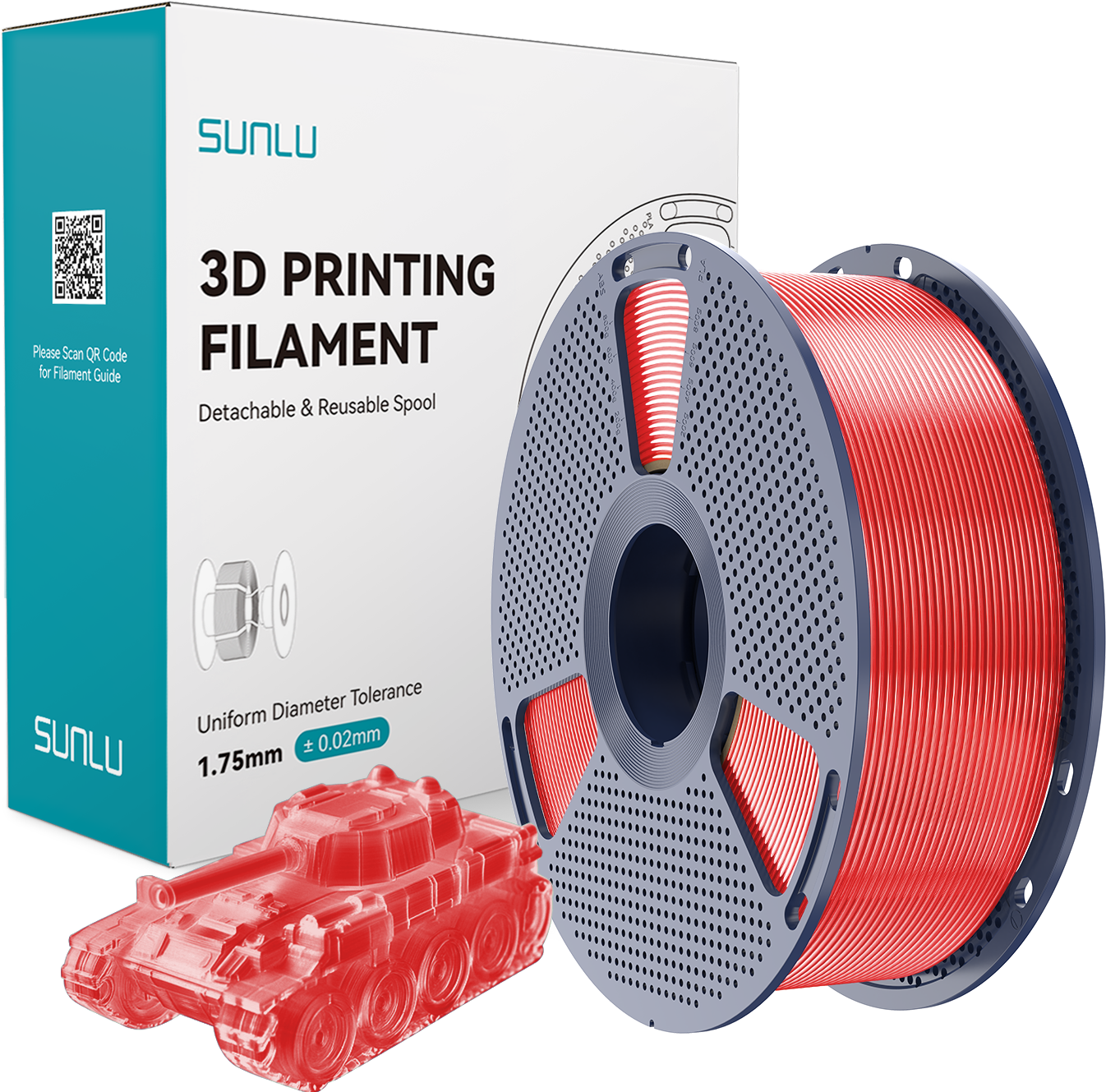 SUNLU PLA Transparent Red