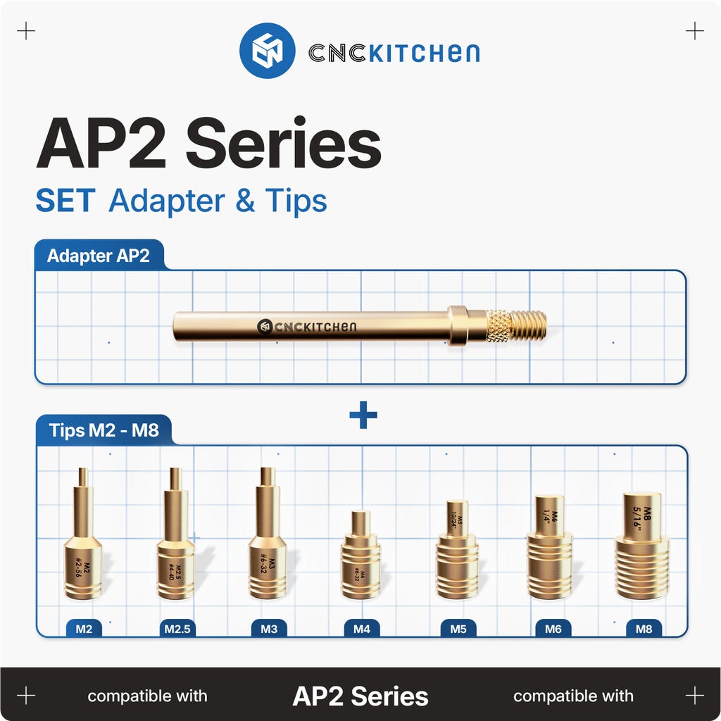 Ap2 CNC Kitchen Loddespisser + AP2-adapter, 1 sett - 3DJake Norwegen