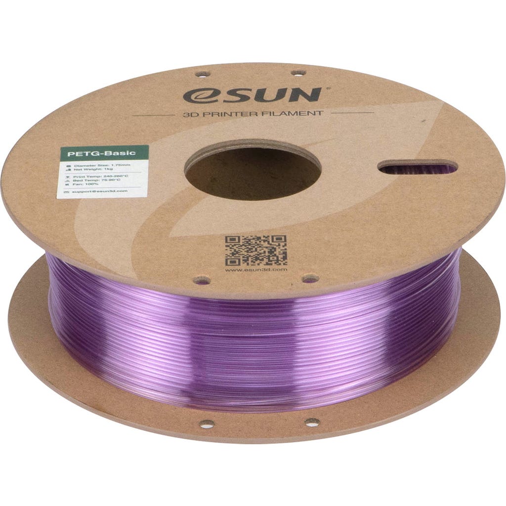 Transluent Yight eSUN PETG-Basic Translucent Light Purple - 3DJake España