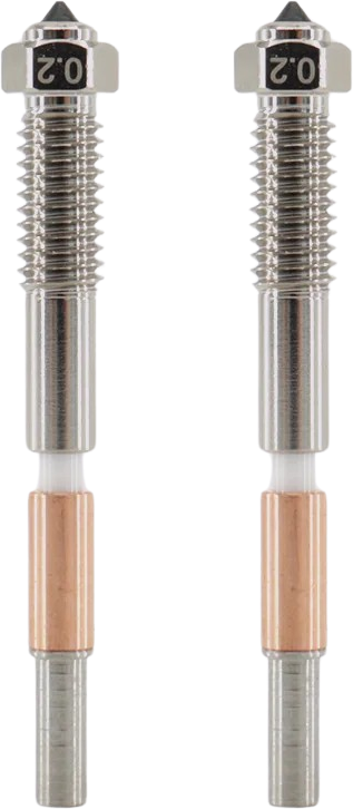 QIDI Tech Bimetal Nozzles for Q2, Set of 2, 0.2 mm