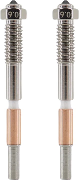 QIDI Tech Bimetal Nozzles for Q2, Set of 2, 0.6 mm