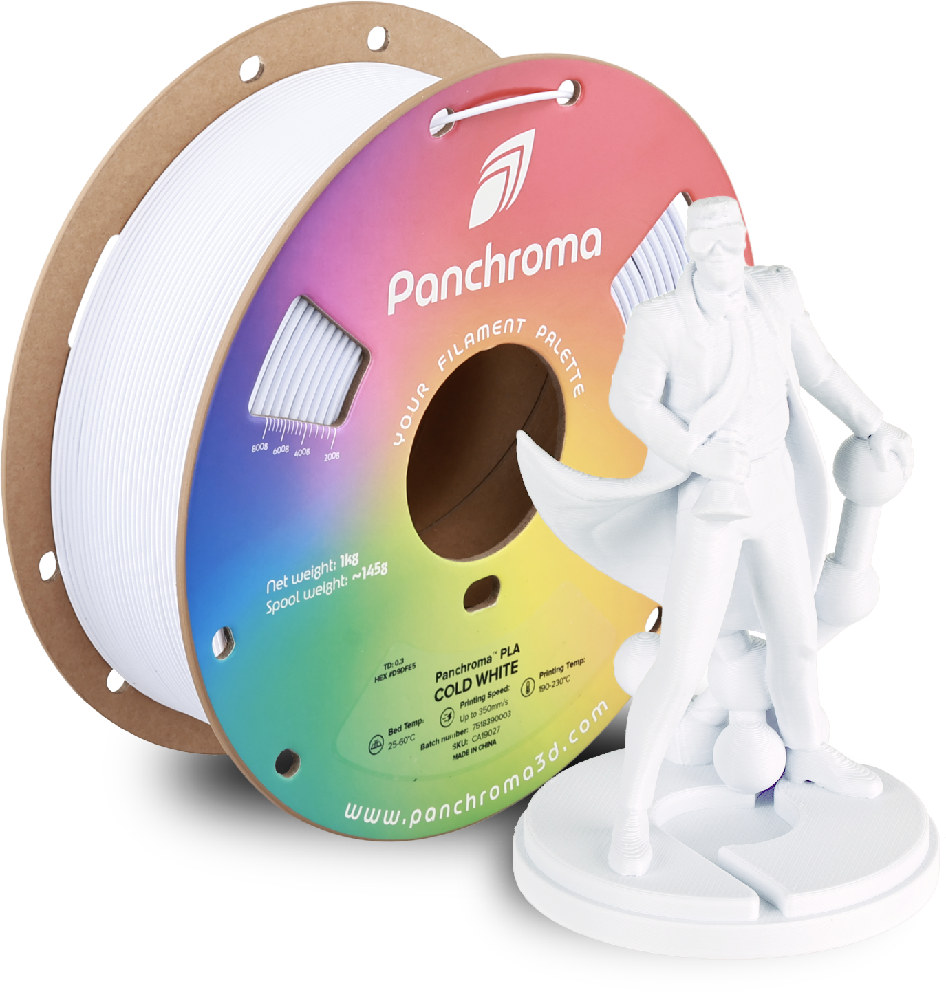 Polymaker Panchroma PLA Filament 1kg, Cold White